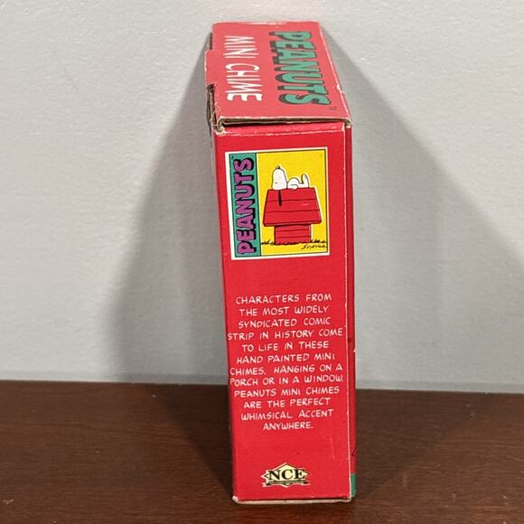 Vintage Peanuts Snoopy Woodstock Christmas Santa Mini Wind Chime In Box NCE 1996 - Picture 10 of 12